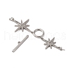 Brass Micro Pave Clear Cubic Zirconia Toggle Clasps KK-A223-36P-3