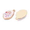 Printed Rack Plating Alloy Enamel Pendants ENAM-T020-04A-2