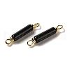Natural Black Onyx(Dyed & Heated) Connector Charms FIND-C046-02G-2