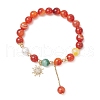 Natural Striped Agate Round Beaded Bracelets BJEW-JB11924-03-2