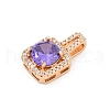 Brass Micro Pave Cubic Zirconia Pendants KK-E795-09KCG-02-2