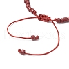 4Pcs Cross Glass Seed Beads with Natural Wood Beads & Red Jasper Beads & Magnesite Beads & Howlite Round Beads Braided Bead Bracelets for Women BJEW-JB11898-5