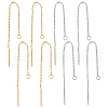 4 Pairs 2 Colors 304 Stainless Steel Earring Findings STAS-LP0001-14-1