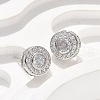 Brass Micro Pave Clear Cubic Zirconia Stud Earrings EJEW-Q015-10P-4