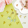 Unicraftale 20Pcs Leaf 304 Stainless Steel Stud Earring Findings STAS-UN0058-05-2