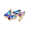 Brass Micro Pave Clear Cubic Zirconia Pendants KK-E068-VC411-3