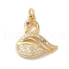 Rack Plating Brass Micro Pave Cubic Zirconia Pendants X-KK-K377-31G-1