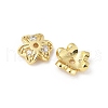 Brass Micro Pave Clear Cubic Zirconia Bead Cap KK-V015-15G-01-1