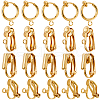 Beebeecraft 24Pcs 4 Style Brass & 304 Stainless Steel Clip-on Hoop Earring Findings KK-BBC0012-54-1