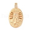 Brass Pendants With Clear Cubic Zirconia KK-S403-04G-1