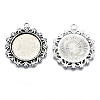 Tibetan Style Alloy Pendant Cabochon Settings TIBE-S322-004AS-RS-2