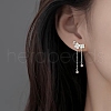 999 Fine Silver Flower Stud Earrings EJEW-P296-12S-3