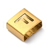 Ion Plating(IP) 304 Stainless Steel Square Slide Charms STAS-L132-08F-G-2