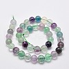 Natural Fluorite Beads Strands G-E112-6mm-18-2