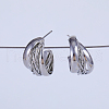 Elegant Fashionable Twisted C-shaped Brass Stud Earrings AO6382-3