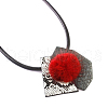 Hair Ball Pendant Necklaces NJEW-N0060-033D-1