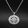 304 Stainless Steel Double Side Pendant Necklaces NJEW-S007-17P-1
