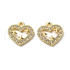 Brass Micro Pave Clear Cubic Zirconia Charms KK-H460-49G-1