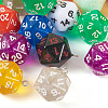 20pcs 10 colors Resin Polyhedral Dice Pendants FIND-TA0001-93-3
