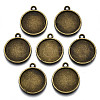 Tibetan Style Alloy Pendant Cabochon Settings X-TIBE-S322-002B-AB-NR-1