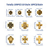 Craftdady 100Pcs 10 Style Tibetan Style Zinc Alloy Beads FIND-CD0001-38-5