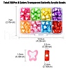 200Pcs 8 Colors Transparent Butterfly Acrylic Beads TACR-YW0001-90-3