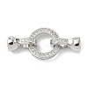 Brass Micro Pave Clear Cubic Zirconia Fold Over Clasps KK-U059-34P-1