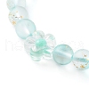 Frosted Round Spray Painted Glass Beaded Mobile Straps HJEW-JM00467-02-3
