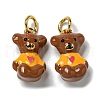 Rack Plating Brass Enamel Charms KK-S366-02G-1