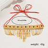 Ramadan & Eid Mubarak Brass Middle Eastern Square Tassel Choker Necklaces for Women's Party Accessories QC1236-5