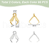 Unicraftale 120Pcs 2 Colors 316 Surgical Stainless Steel Pendant Pinch Bails STAS-UN0056-69-3
