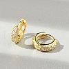 Brass Micro Pave Clear Cubic Zirconia Hoop Earrings EJEW-D311-077G-5