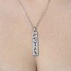 201 Stainless Steel Hollow Triangle & Human Pendant Necklace NJEW-OY001-98-1