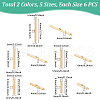 Unicraftale 60Pcs 10 Style 304 Stainless Steel Slide On End Clasp Tubes STAS-UN0035-27-3