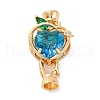 Brass Micro Pave Clear Cubic Zirconia Fold Over Clasps KK-C076-11G-1