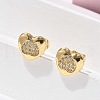 Brass Micro Pave Clear Cubic Zirconia Stud Earrings EJEW-D305-13G-5