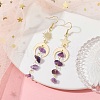 Moon & Sun & Star Brass Asymmetrical Earrings EJEW-JE05461-4