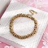 304 Stainless Steel Ring Link Chain Bracelets for Women BJEW-Z084-01G-3