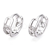 Brass Micro Pave Clear Cubic Zirconia Hoop Earrings EJEW-C121-16P-1