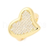 Brass Micro Pave Clear Cubic Zirconia Cuff Rings for Women RJEW-U047-16G-4