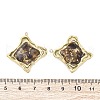 304 Stainless Steel Pave Natural Tiger Eye Pendants STAS-V003-04G-01-3