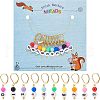  10Pcs 10 Style Flat Round with Number Acrylic Beads Leverback Earrings HJEW-NB0001-34-1