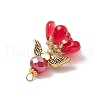 Glass Seed Beaded Angel Pendants PALLOY-MZ00631-03-4