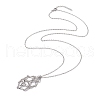 Crystal Stone Cage Pendant Necklaces NJEW-JN04757-04-1