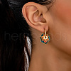 Flower Brass Enamel Hoop Earrings FS-WG068FA-01-2