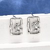 Brass Stud Earrings EJEW-G432-01P-2
