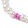 3Pcs Summer Fruit Theme ABS Plastic Imitation Round Pearl Beaded Stretch Bracelets for Women BJEW-JB11735-5