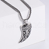 Vintage Stainless Steel Viking Knife Shaped Pendant Punk Necklaces for Men RK3573-1-1