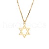 304 Stainless Steel Star of David Pendant Necklaces for Women FS-WG79488-01-2