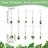 20Pcs 10 Styles Alloy Enamel Pendant Decorations HJEW-AB00271-2